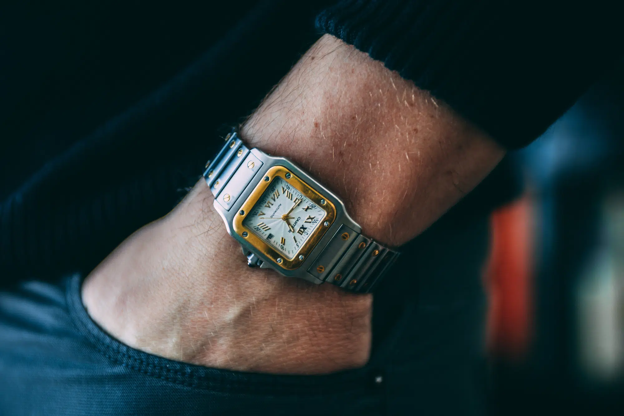 Cartier watch on wrist