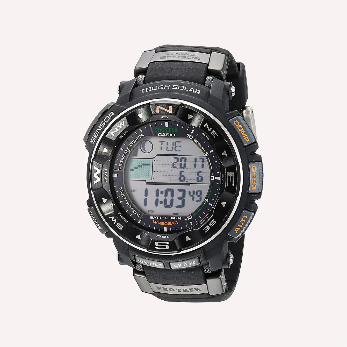 Casio Men_s Pro Trek PRW2500R Tough Solar Digital Sport Watch