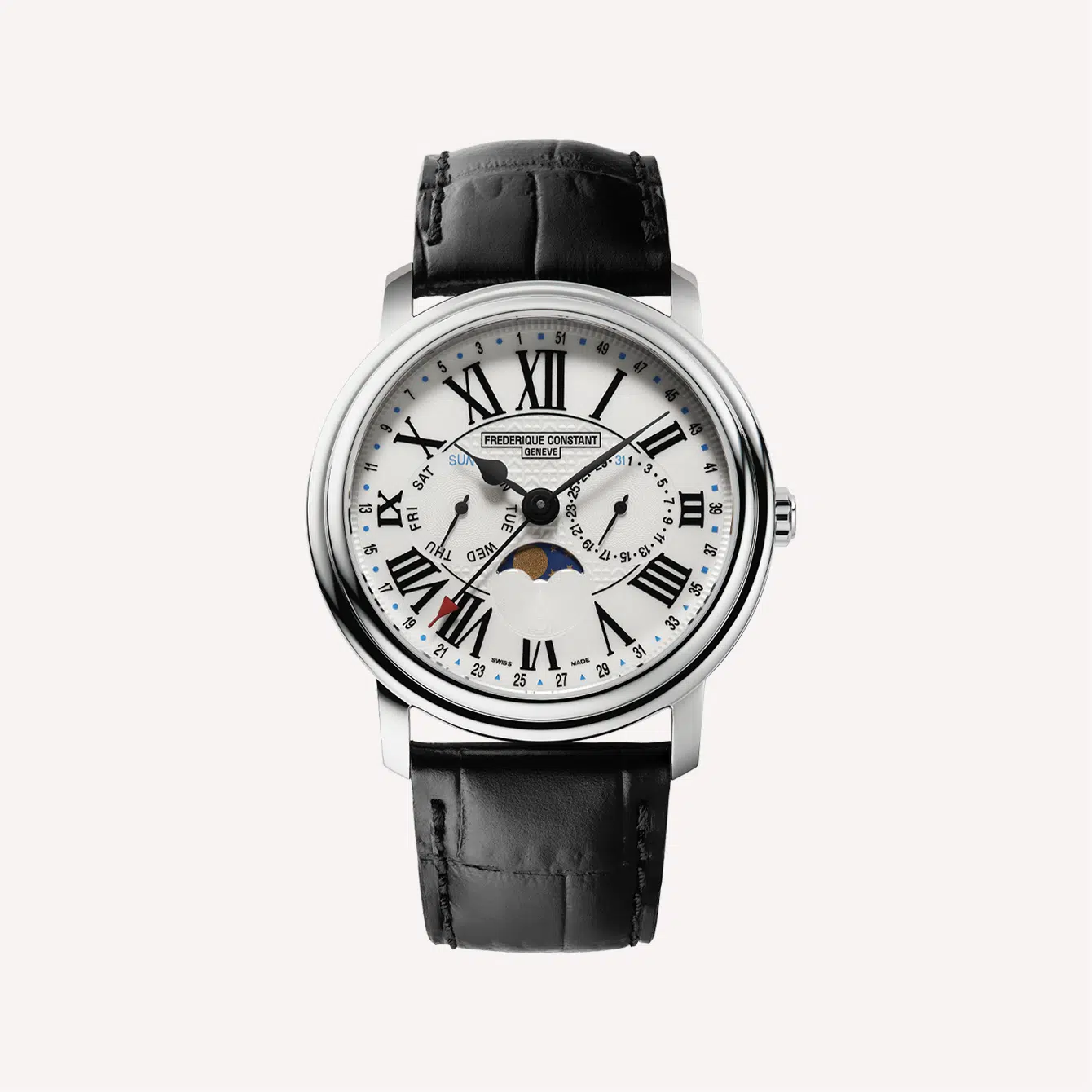 Frederique Classics Business Timer Moon Phase Watch
