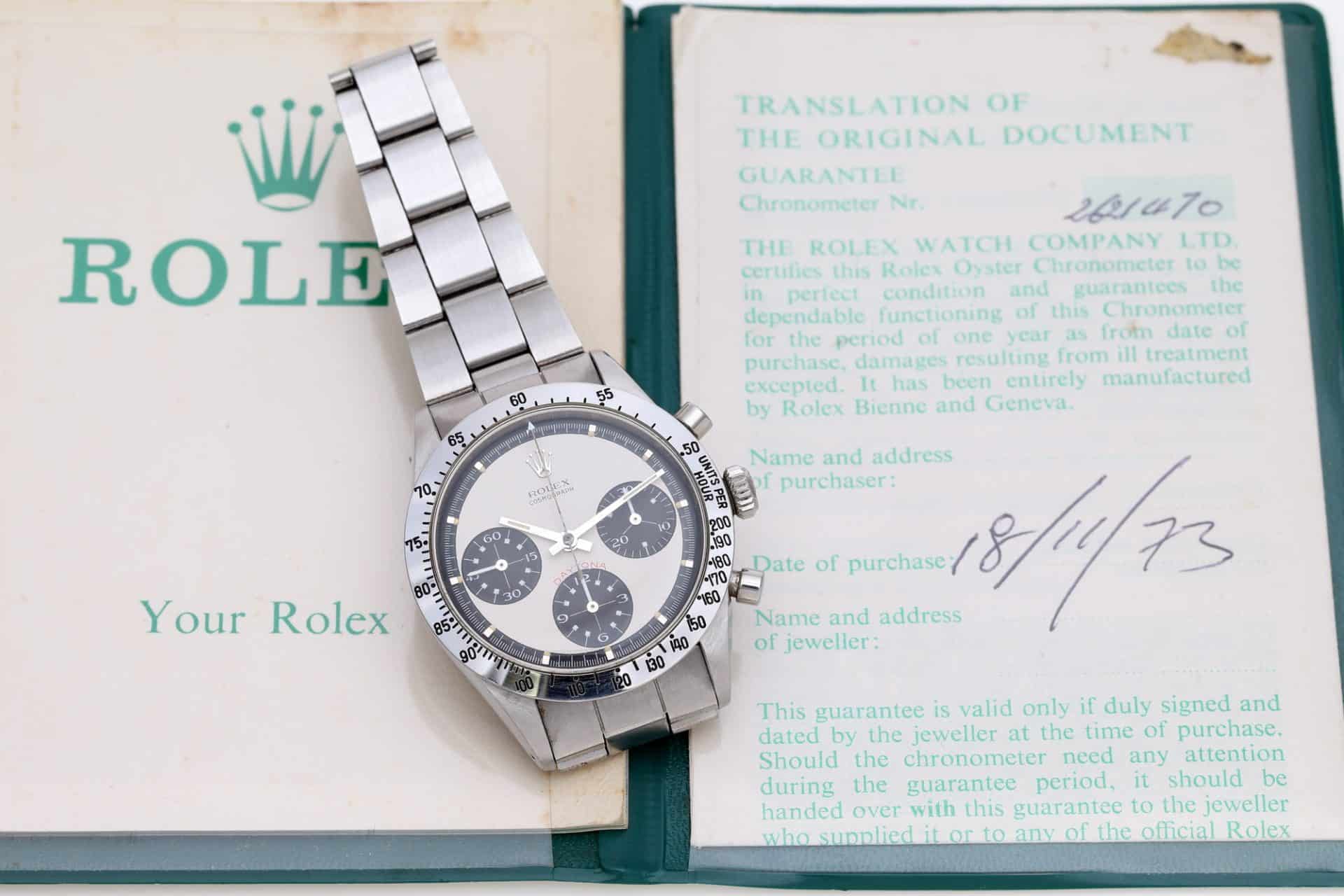 Rolex wristwatch in a display