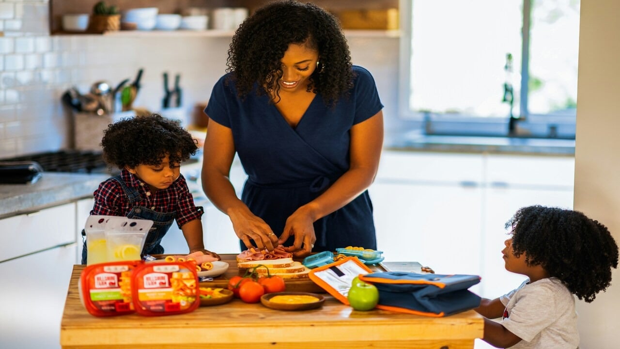 A mom preparing food for her kids