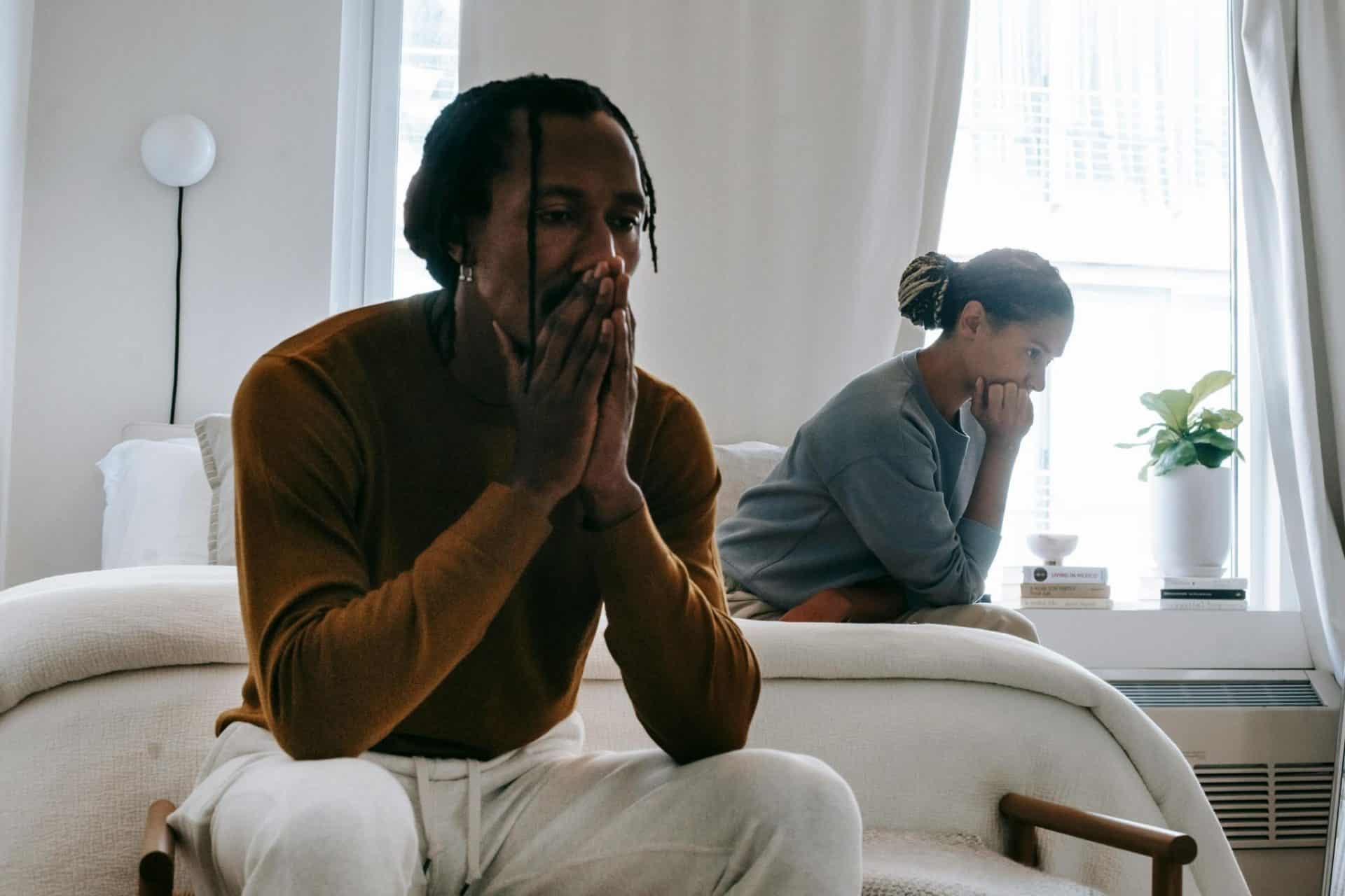 A man looking stressed.