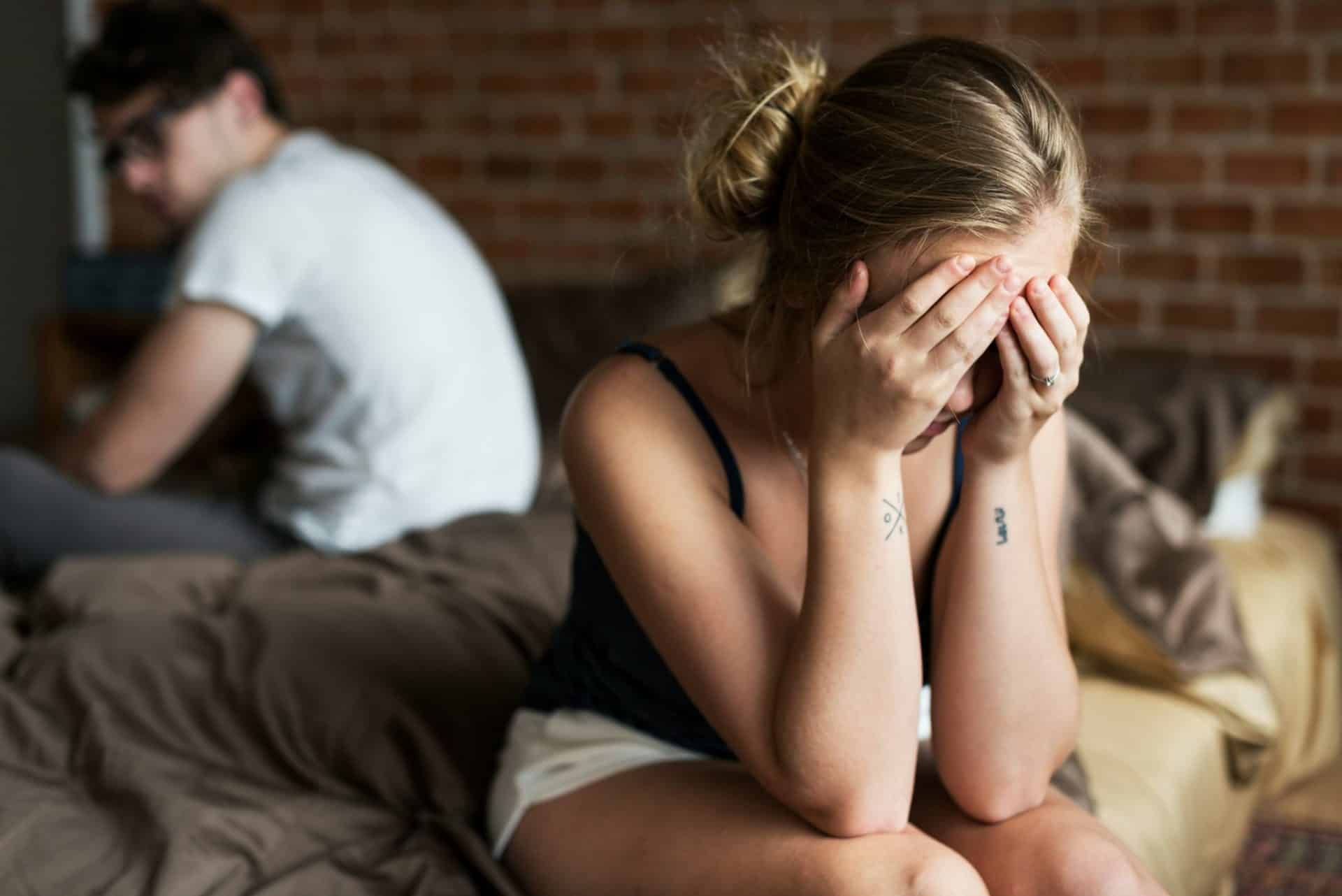 A woman looking stressed