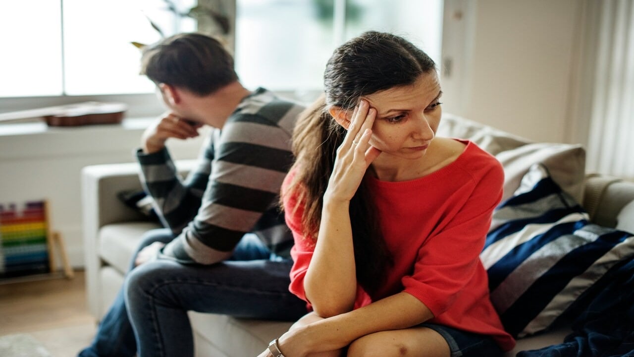 A couple avoiding a tough conversation