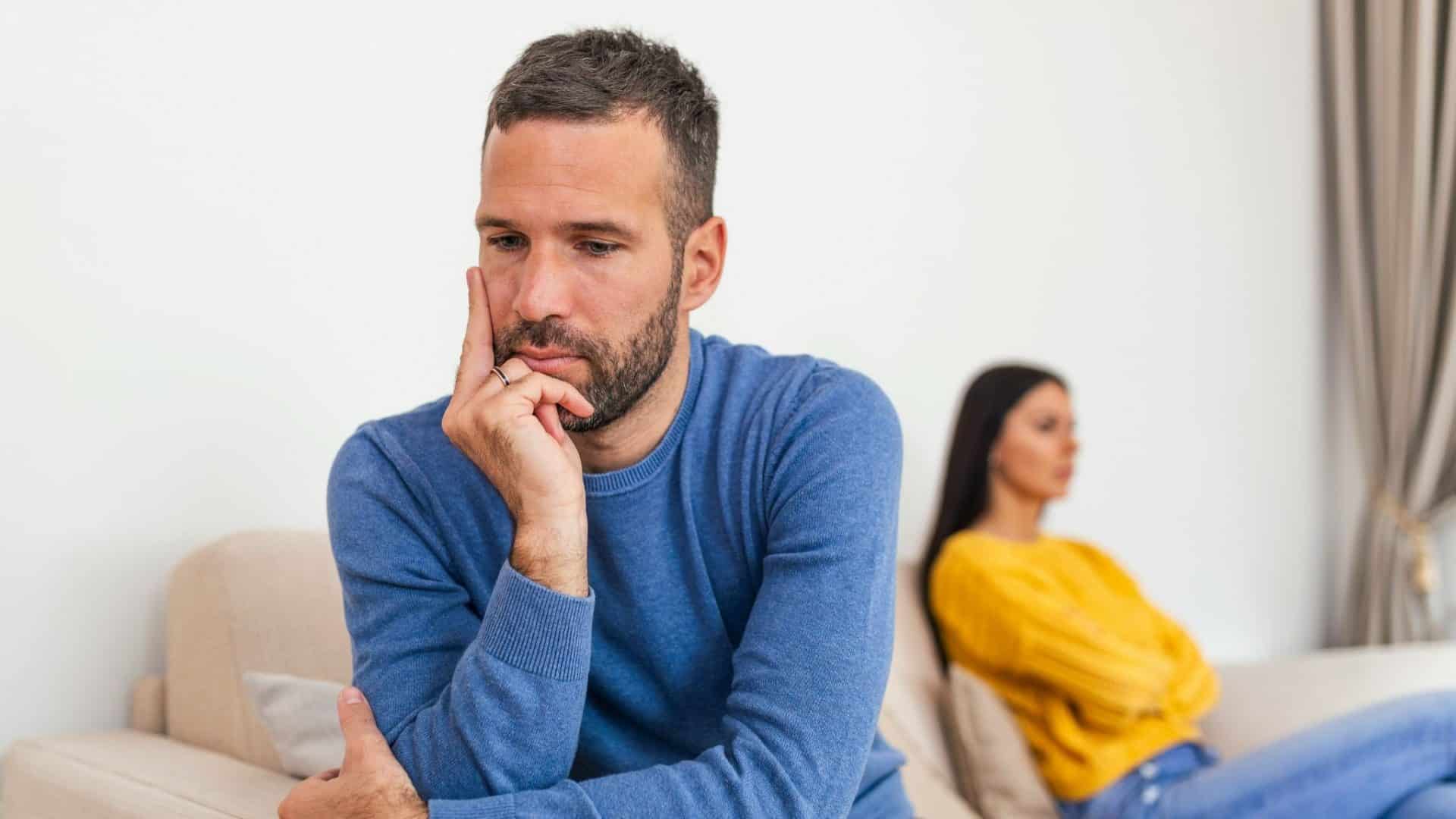 A man and woman not talking to each other