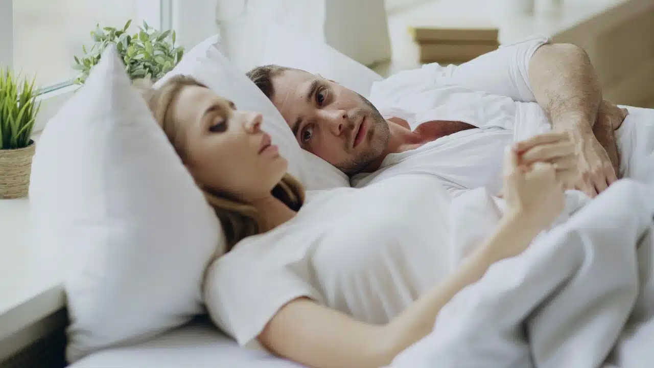 A man listening to his upset wife