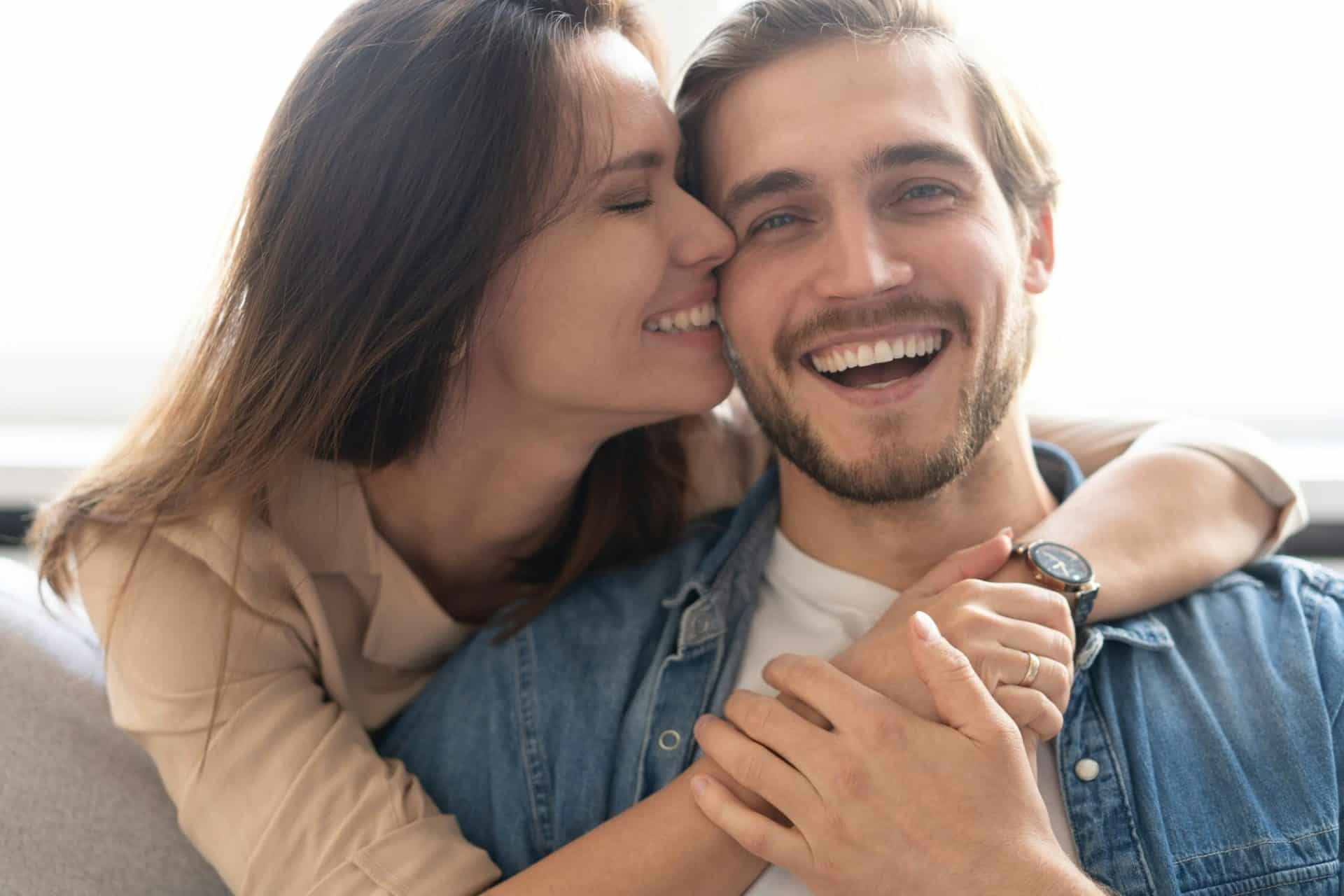 A man and woman happy together