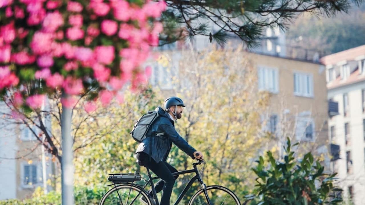 Man cycling outdoors or spending time in nature
