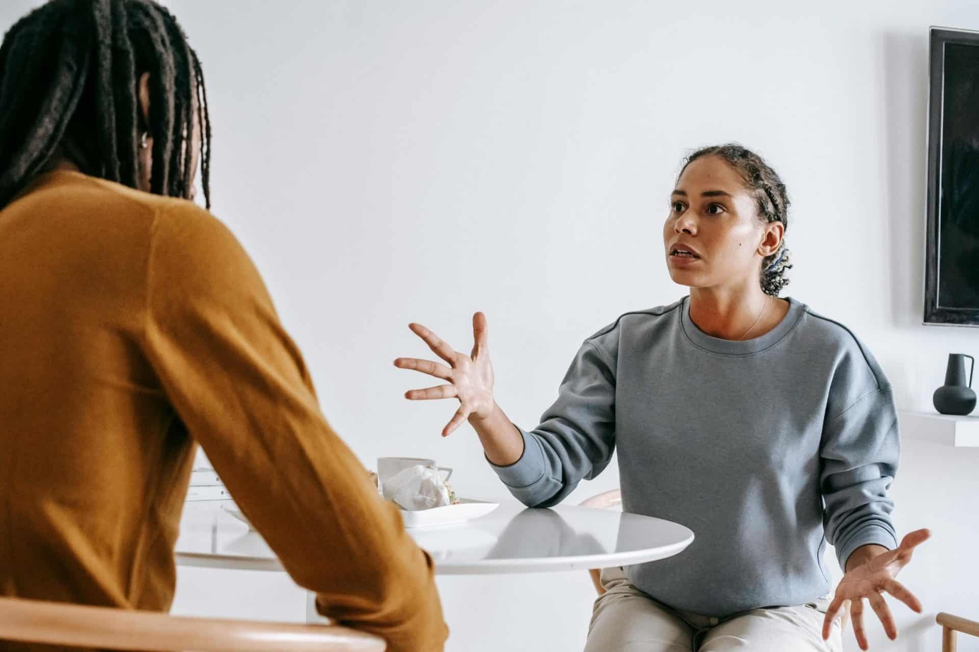A woman getting annoyed