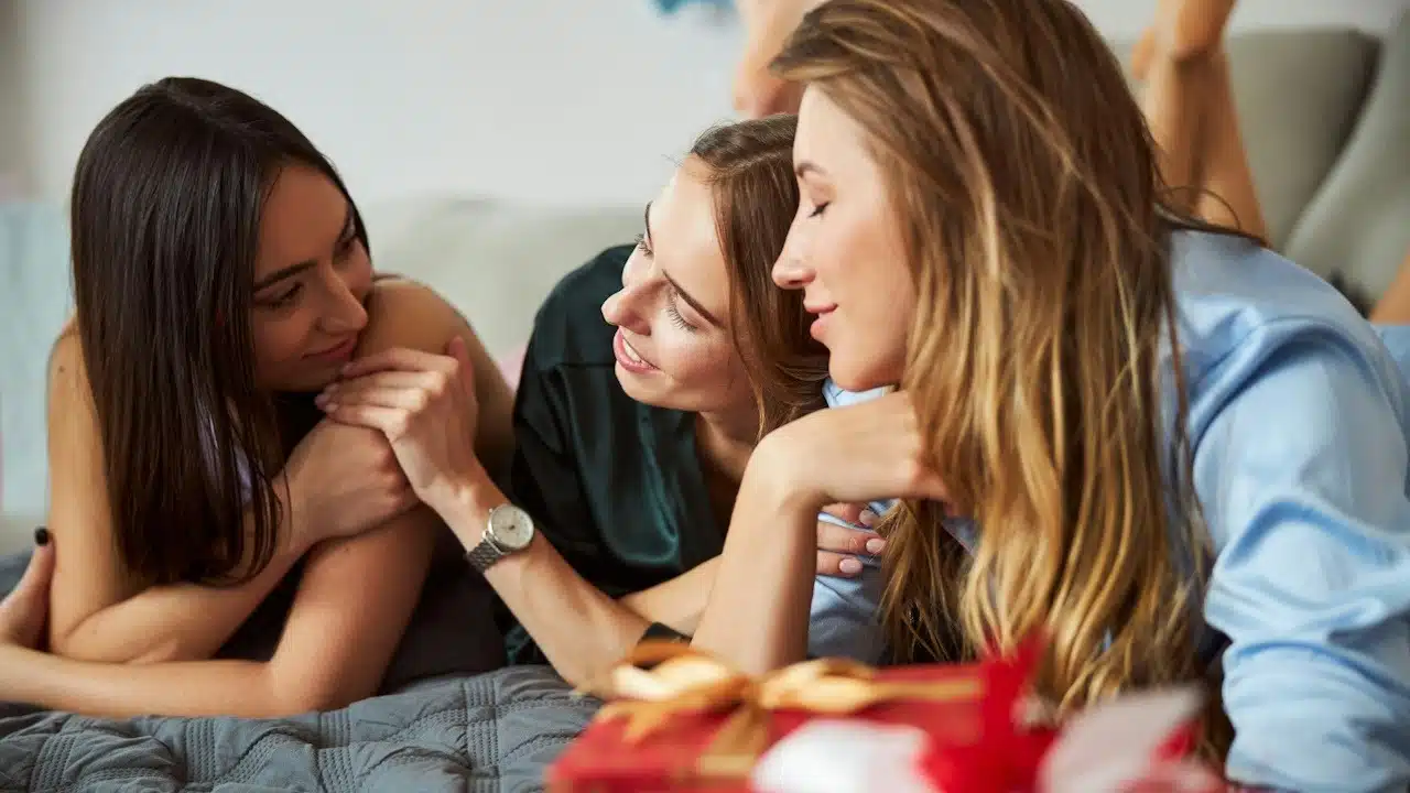 A group of young women spending time together.