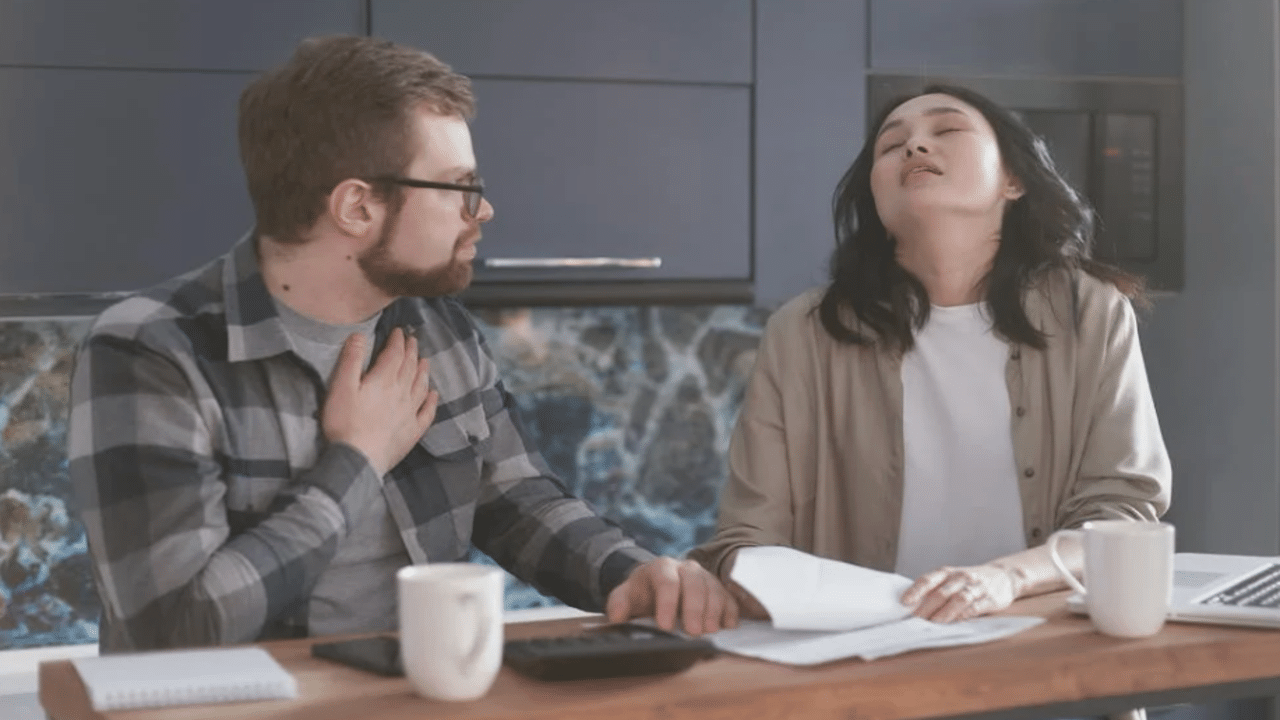 A couple stressed over the bills