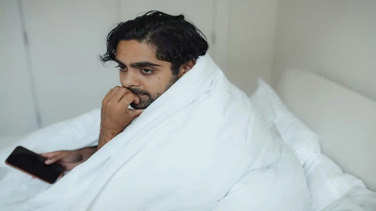 A man looking sad by himself