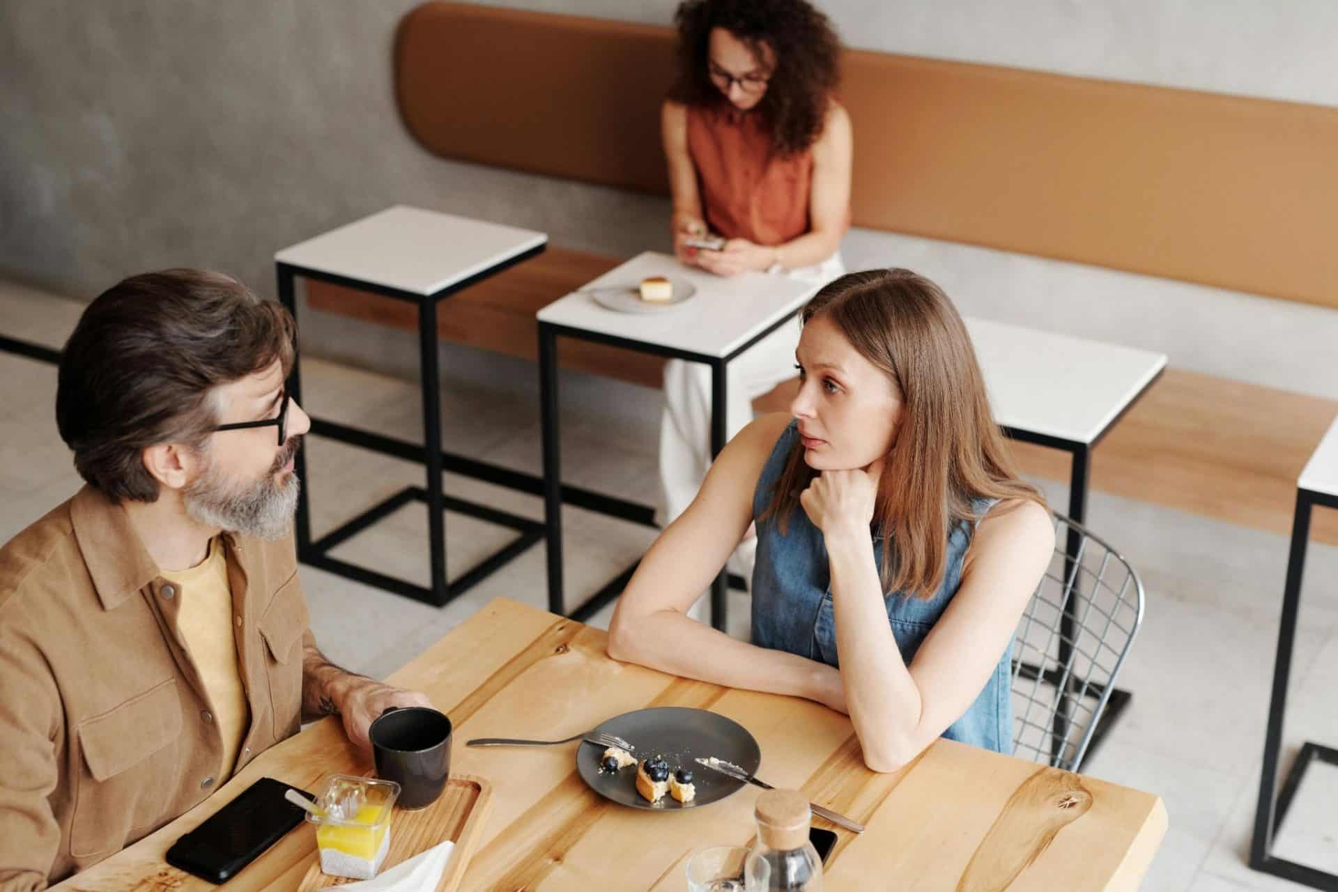 A man and woman having a conversation
