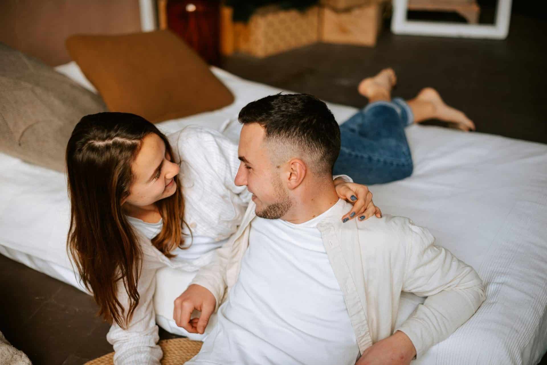 A man and woman expressing gratitude