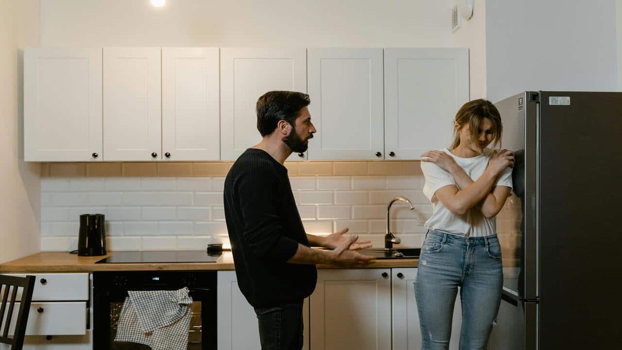 A man yelling at his wife