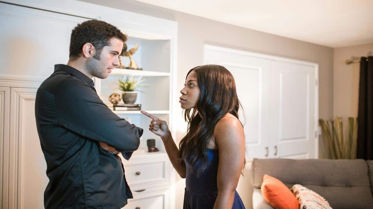 A couple arguing at home