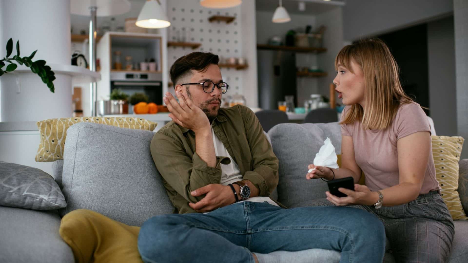 A man and woman arguing