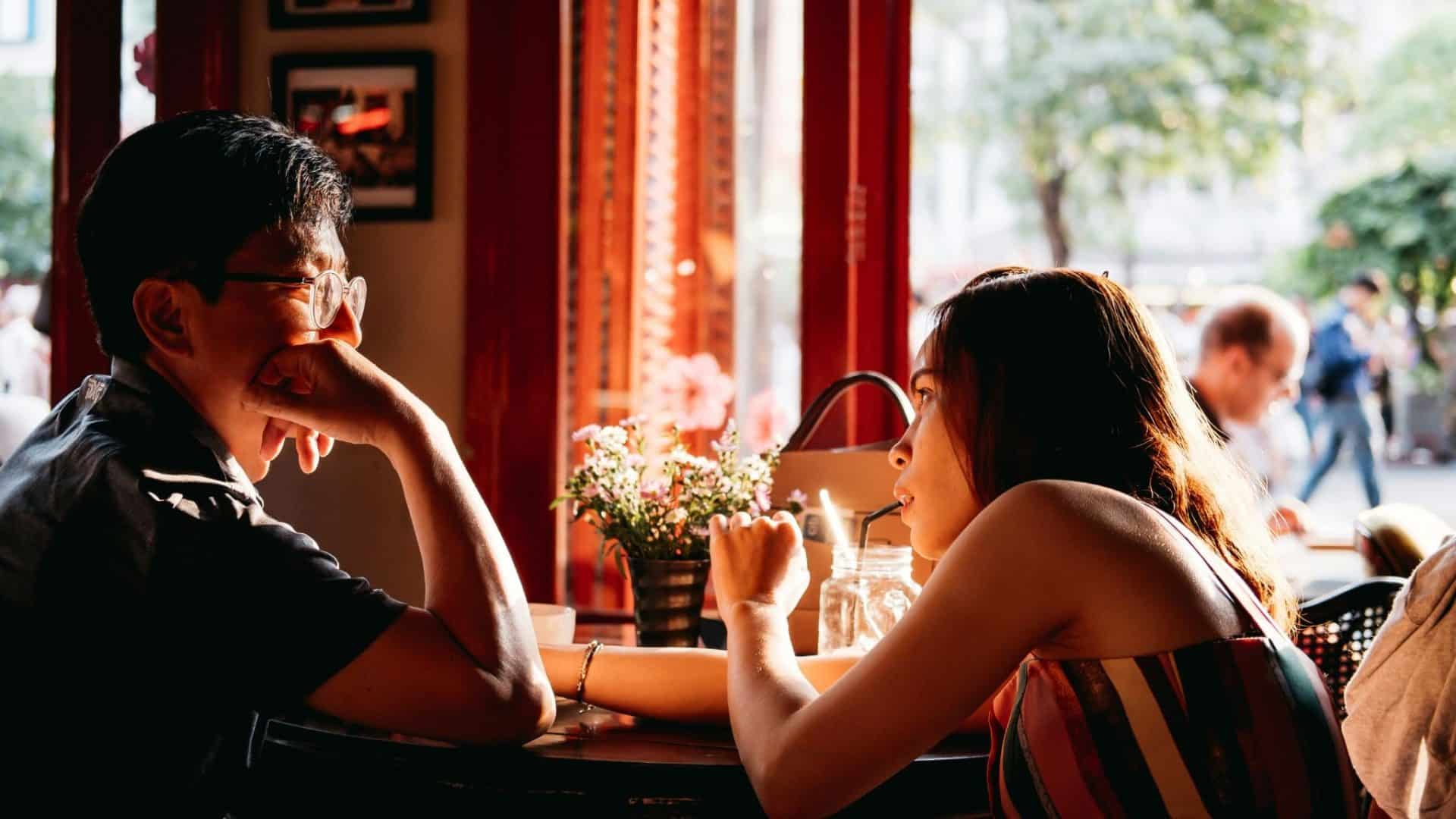 A man and woman dating