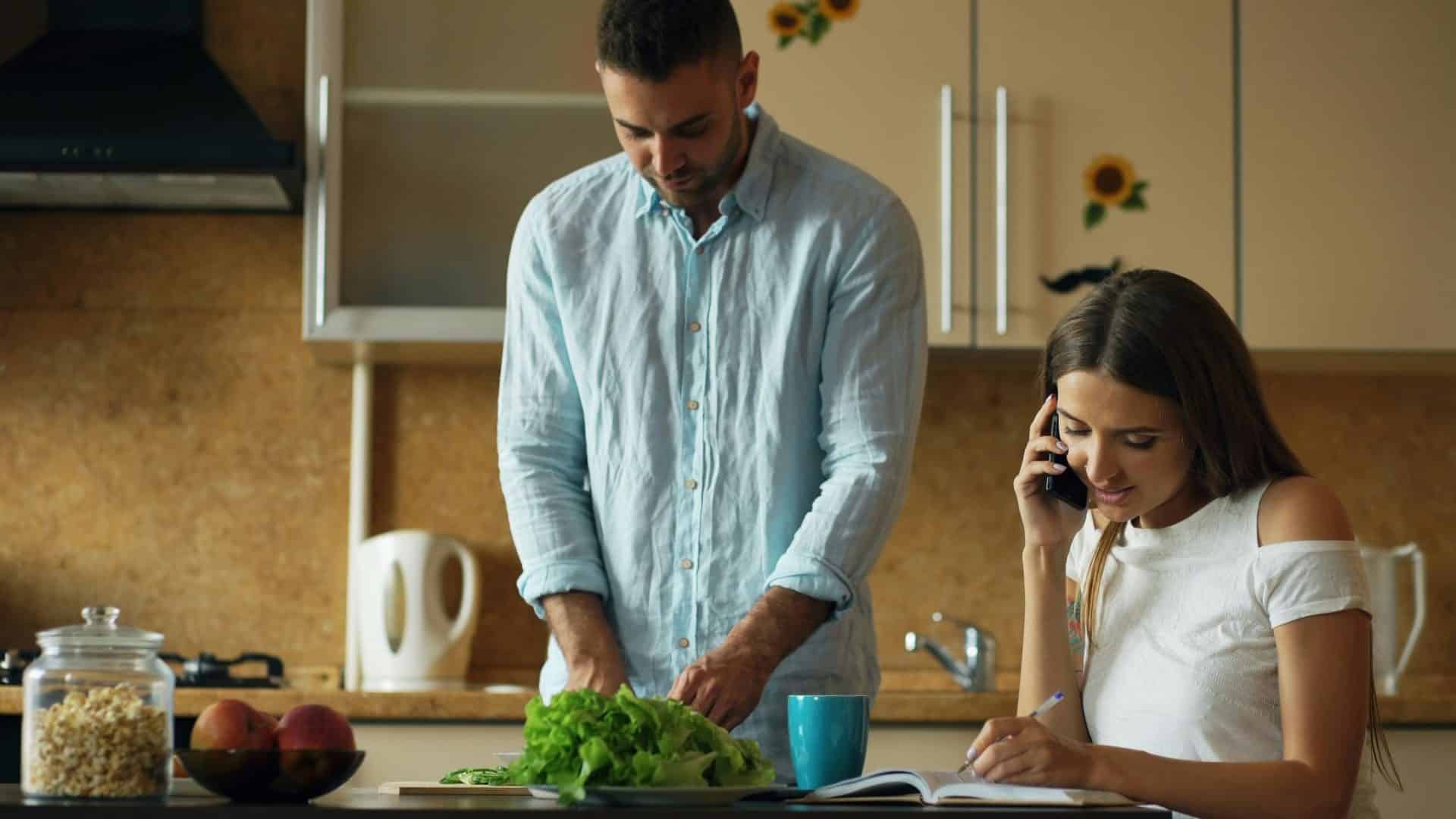 A man and woman not talking to each other