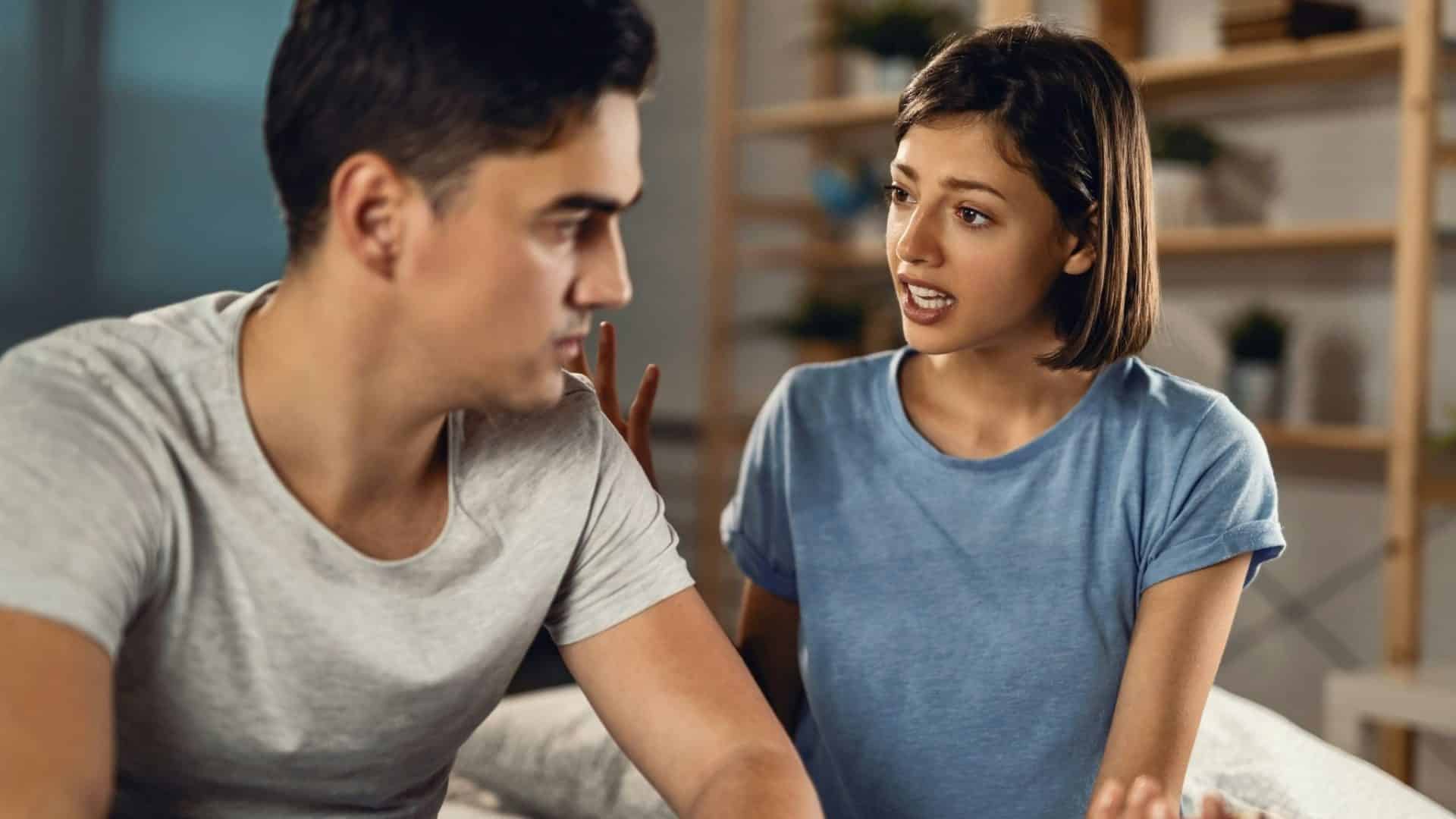 Woman confronting a man