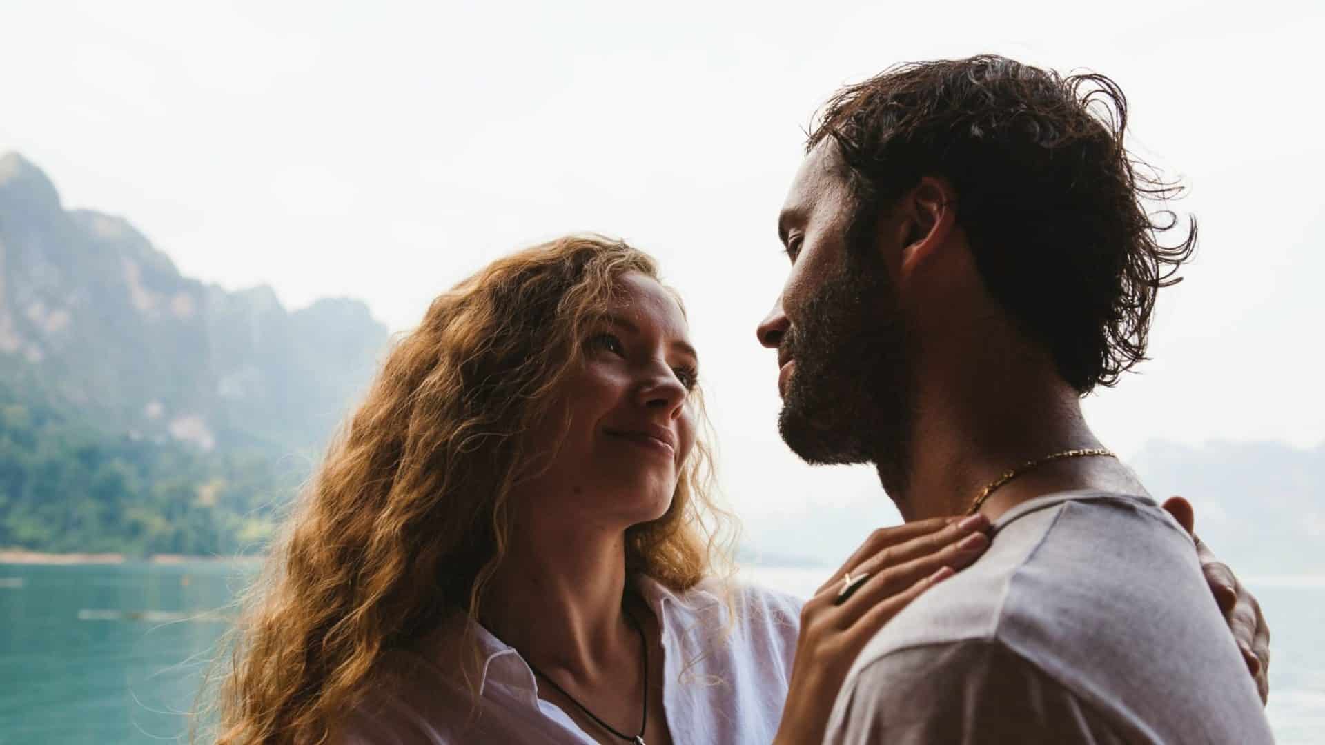 A man and woman close to each other