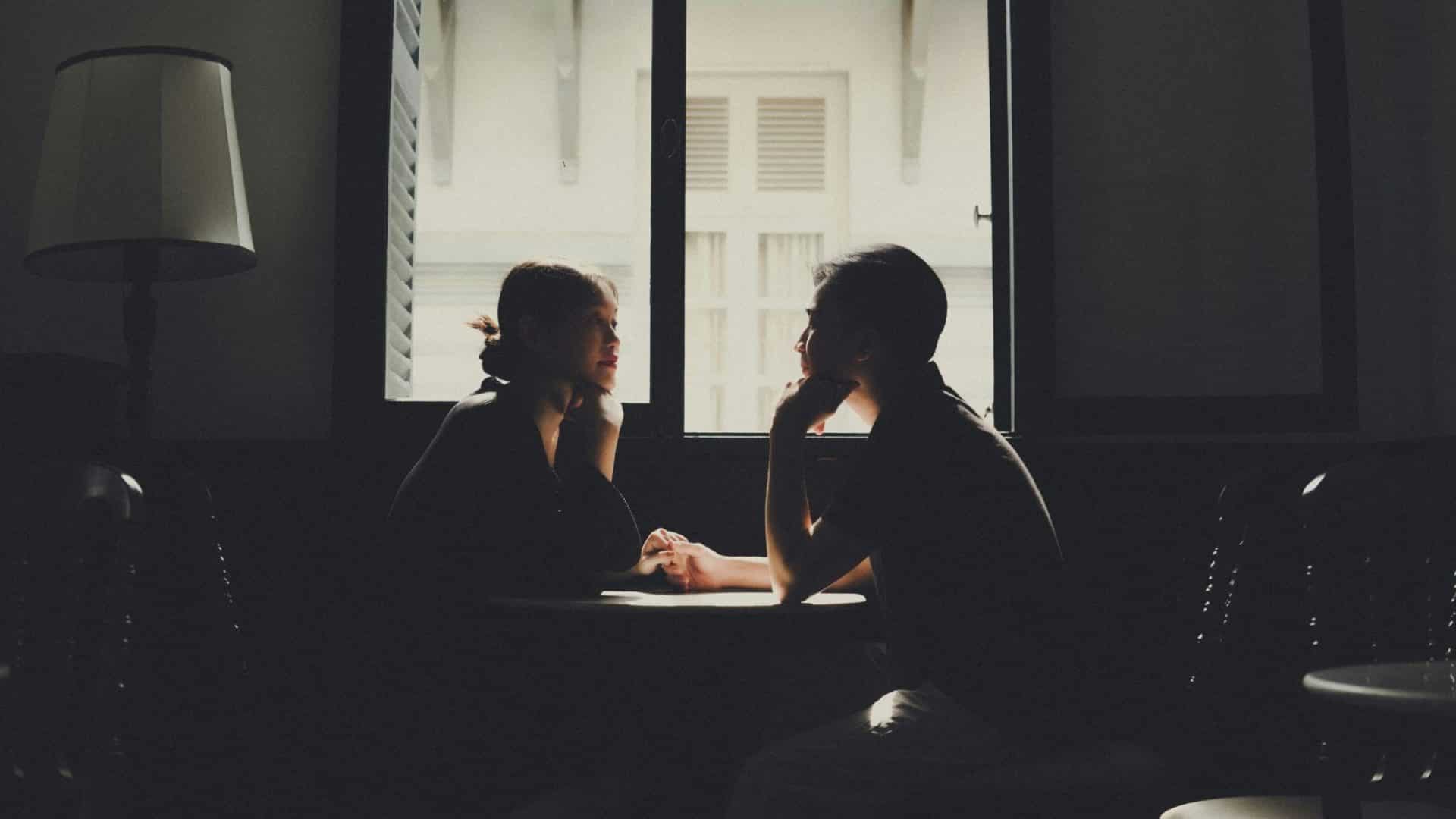 A man and woman having a conversation