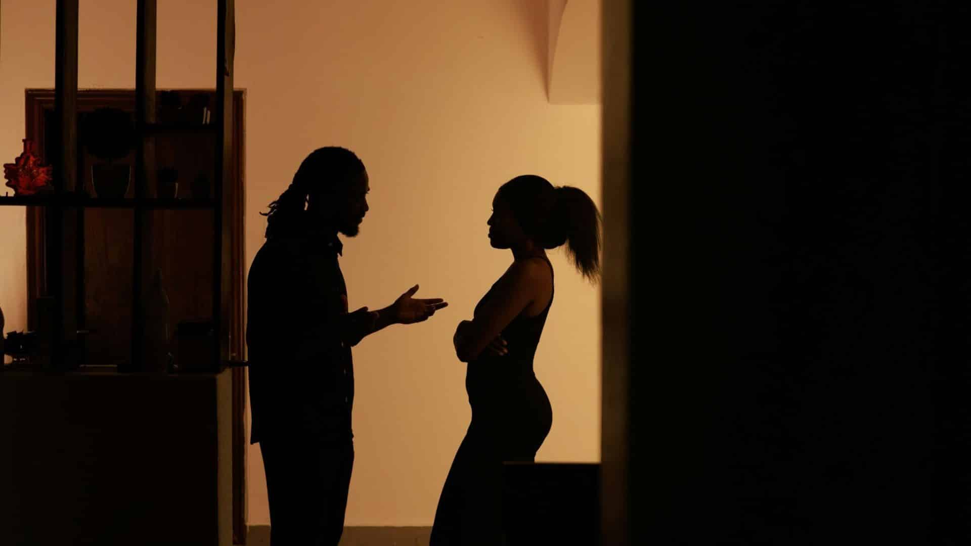 A man and woman silhouette