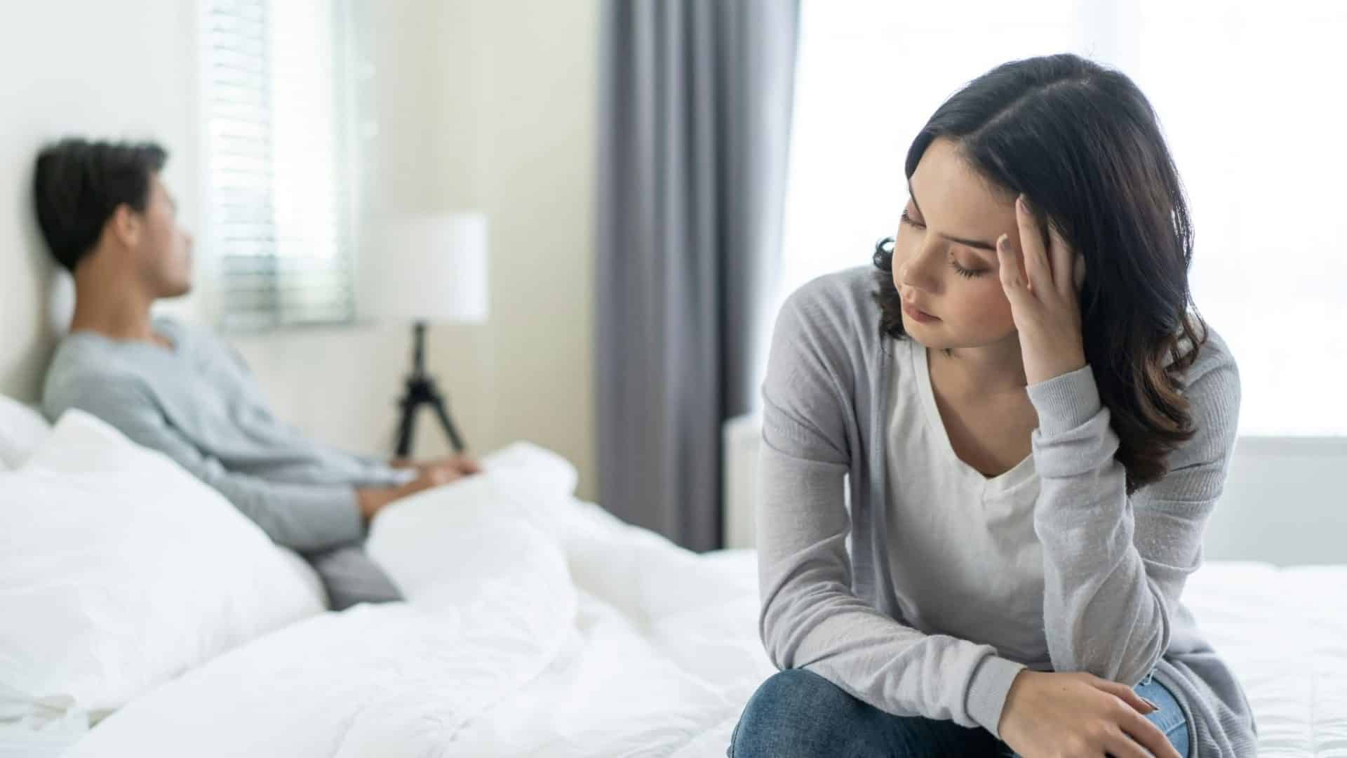 Couple ignoring each other