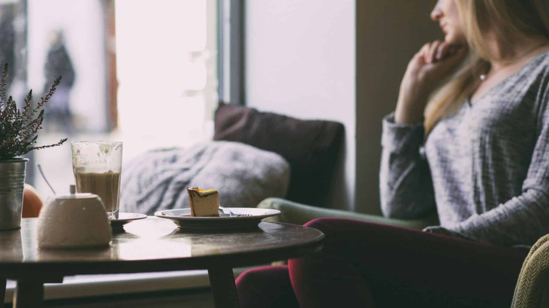 Woman alone and thinking