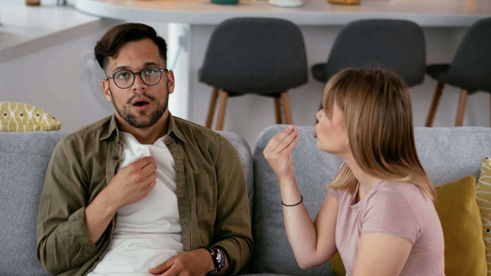 Woman criticizing a man