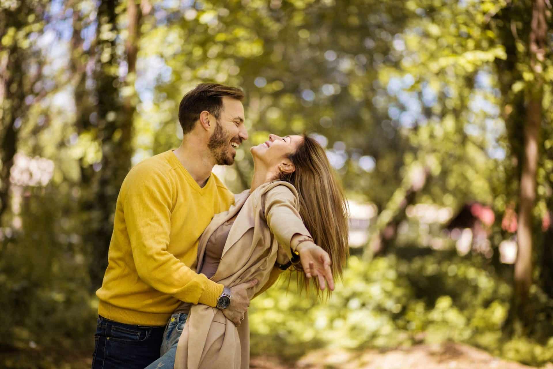 A man and woman happy together
