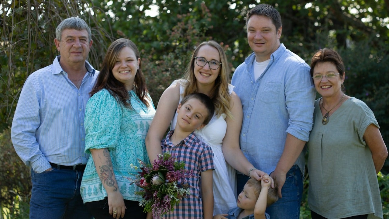A group photo of the family
