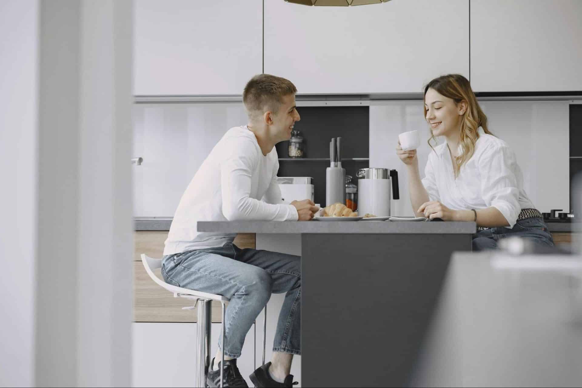 Couple in a simple stable home setting