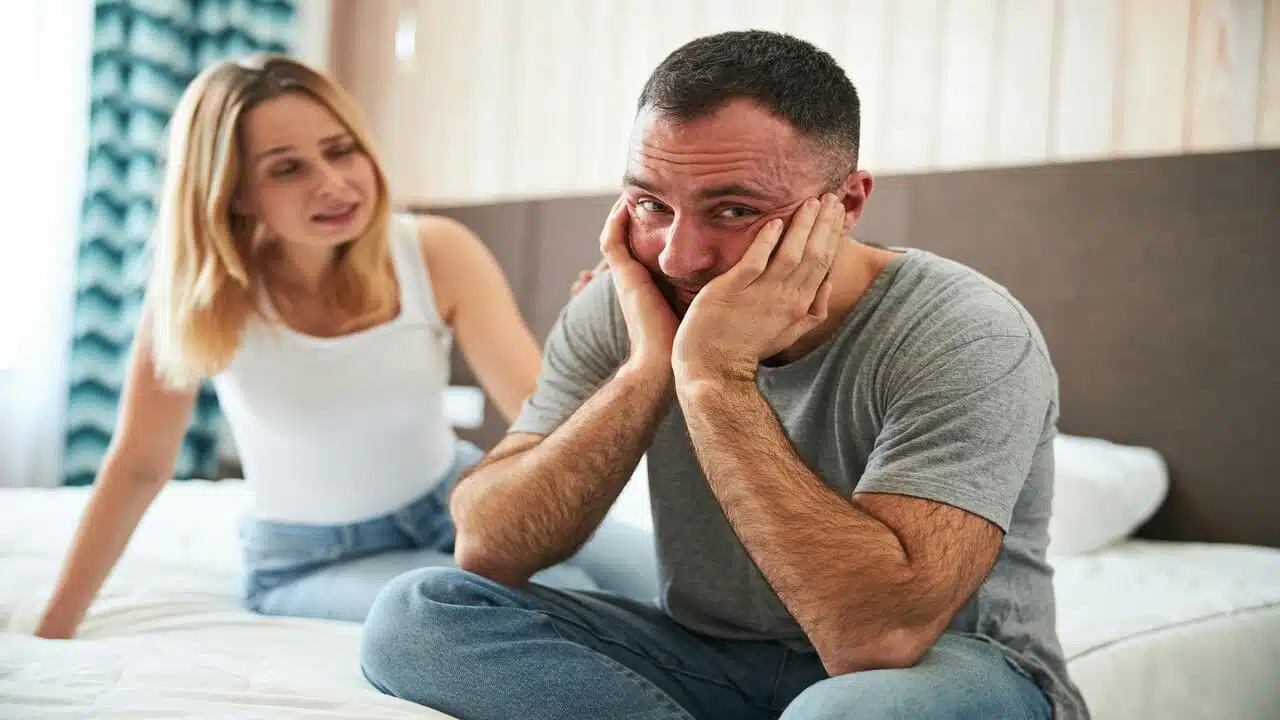 A man trying to ignore his wife
