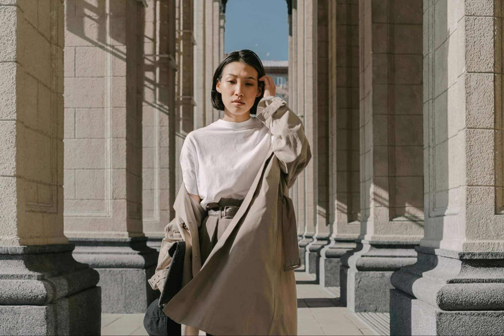 Elegant woman showing both confidence and warmth in her demeanor