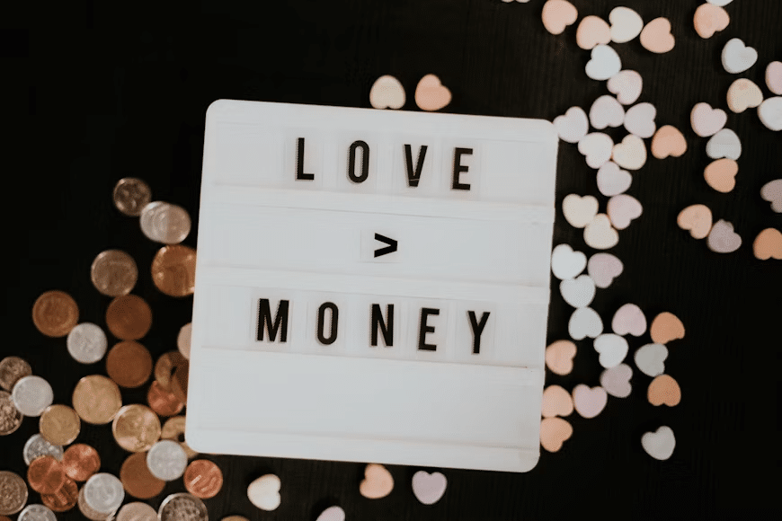 Love is more important than money for a happy relationship.