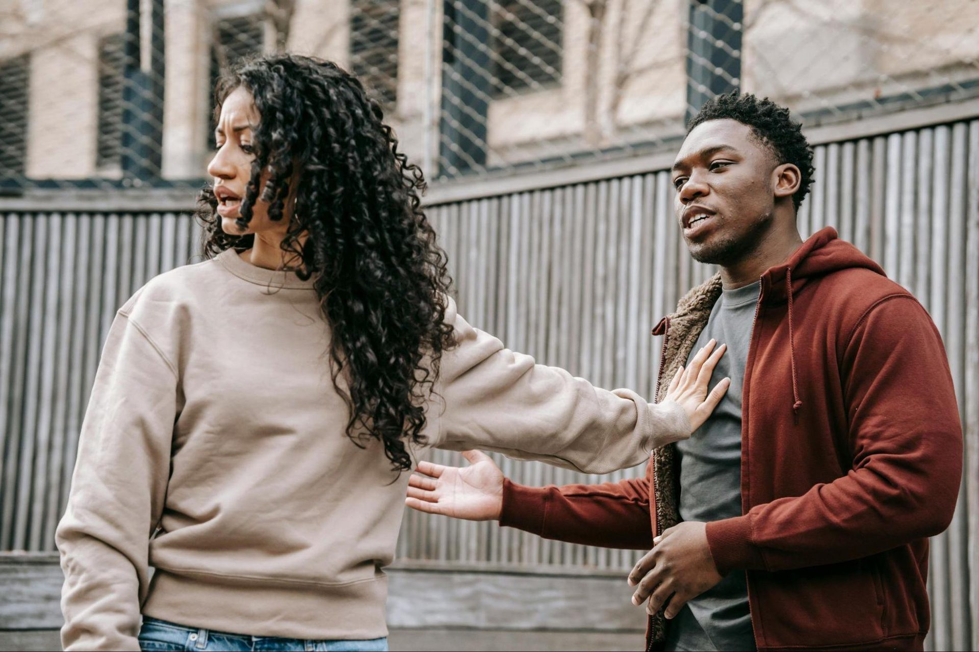 A woman getting offended with man