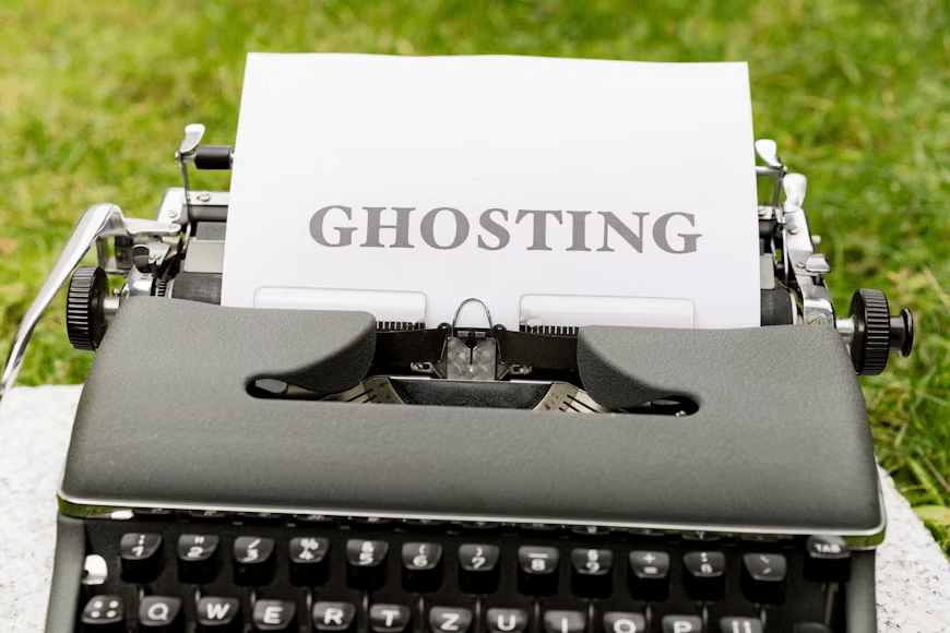 A printer with a paper having ghosting printed on it.