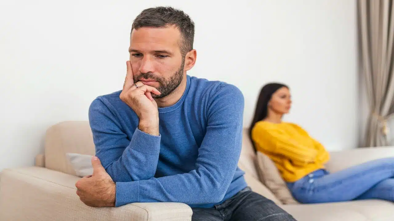A couple upset at each other