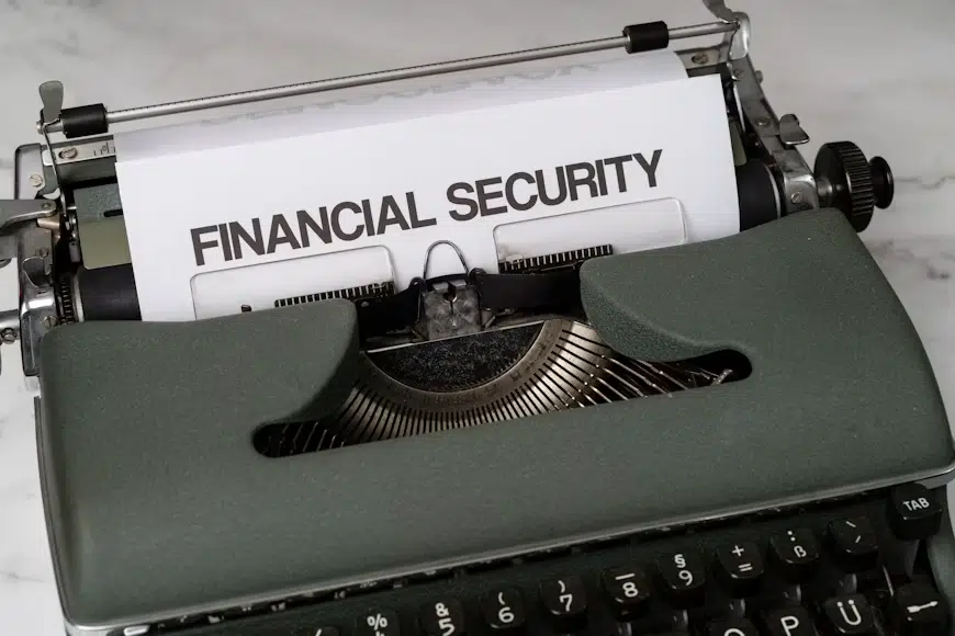 A printer showing a paper with financial security printed on it.