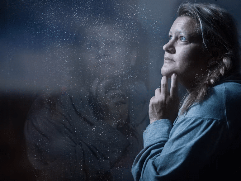A woman reminiscing about the beautiful past moments spent with her ex.