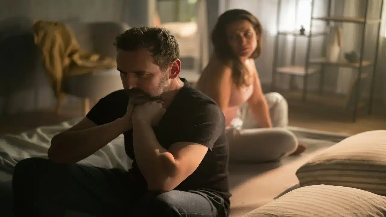 A man ignoring his wife